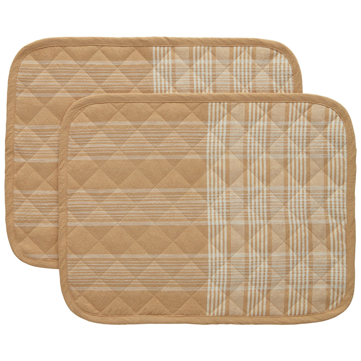 Decotique Rita ternet dækkeserviet i beige, 2-pak