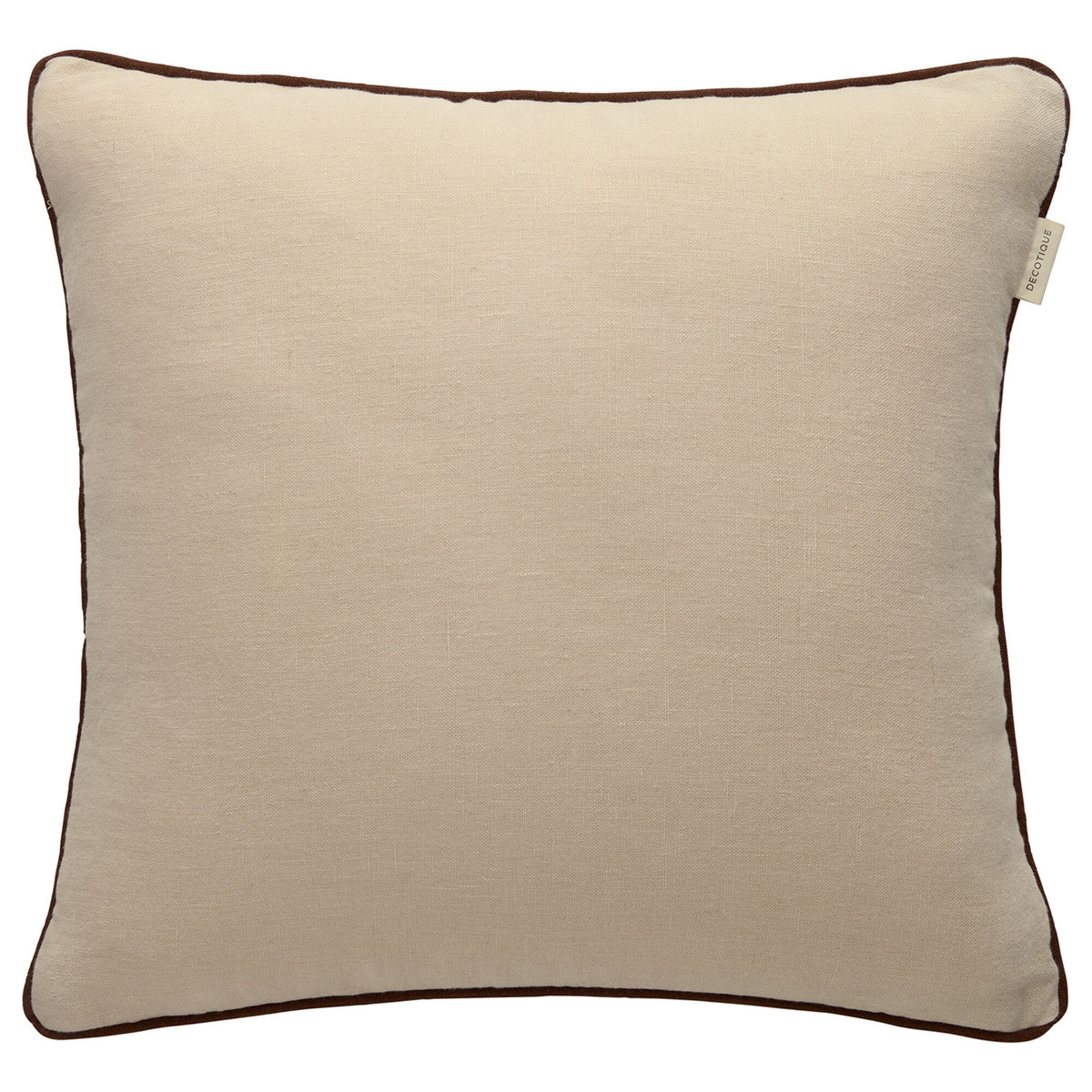 Decotique Soft pude i sand og brun hør, kvadratisk 50 x 50 cm