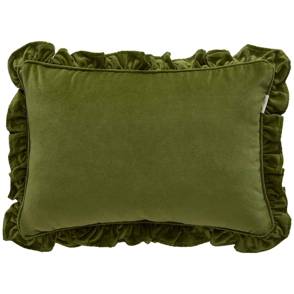 Grøn Decotique Celina pude i bomuldsvelour, 40 x 60 cm