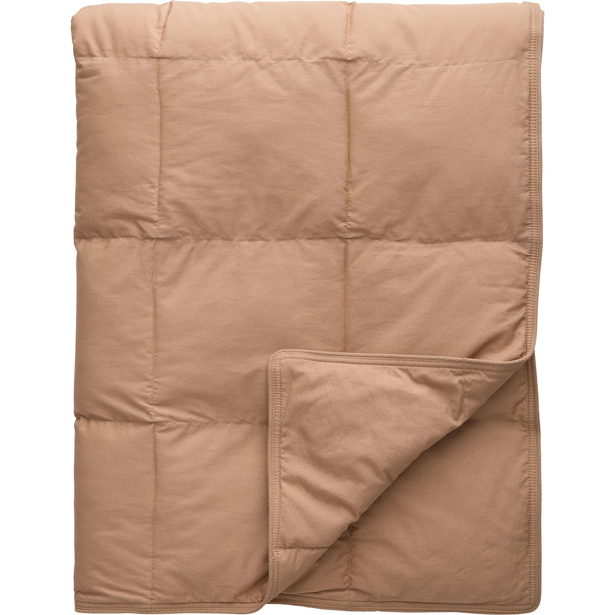 Beige quiltet plaid i bomuld fra Decotique, model Luna, 200 x 140 cm