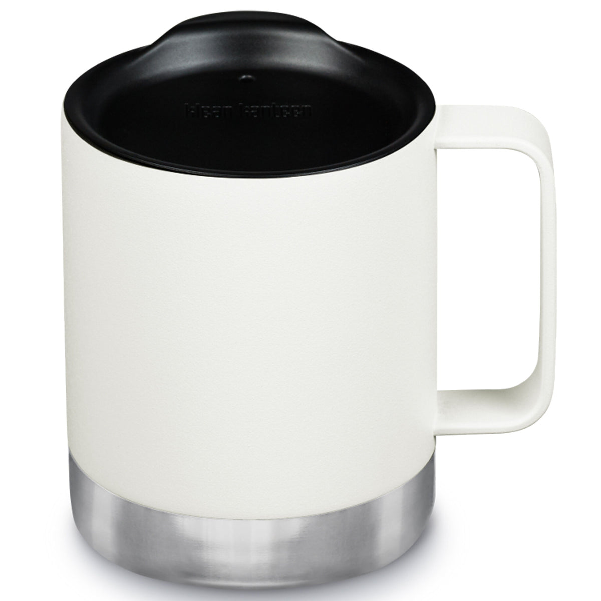 Klean Kanteen Camp Mug termokrus i mat hvid, 355 ml, med låg