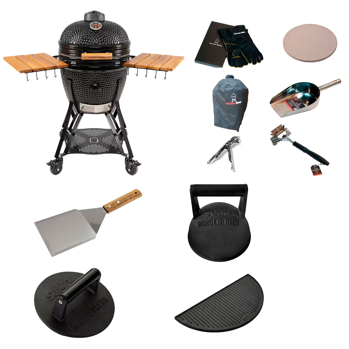 Sort Kamado SUMO Gen 2 Large kamado-grill med smash-pakke