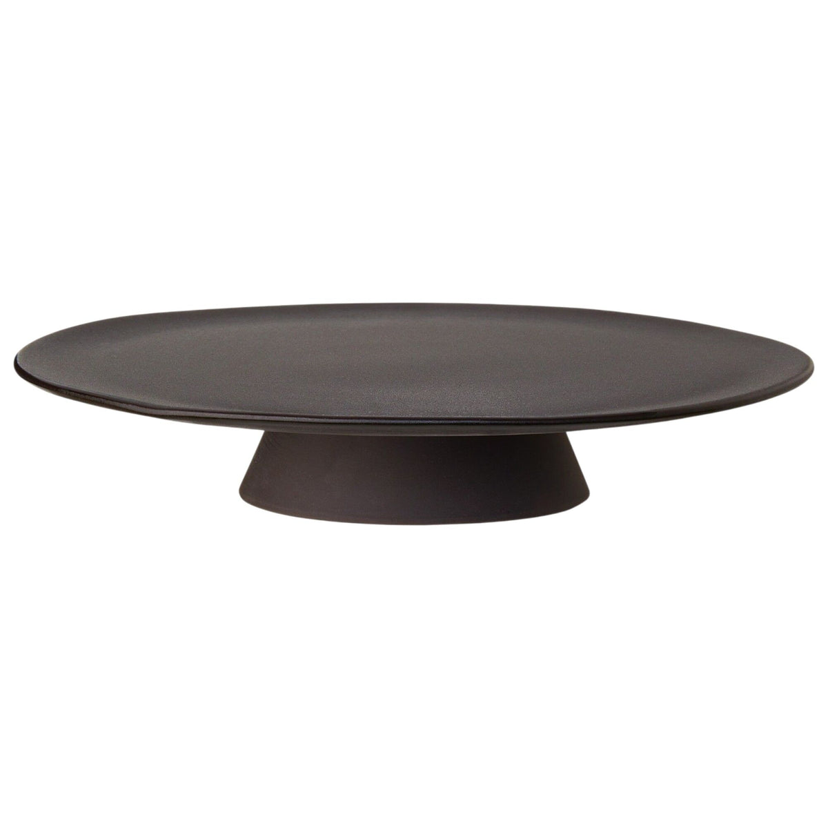 Aida RAW kagefad på fod i titanium black med en diameter på 34 cm
