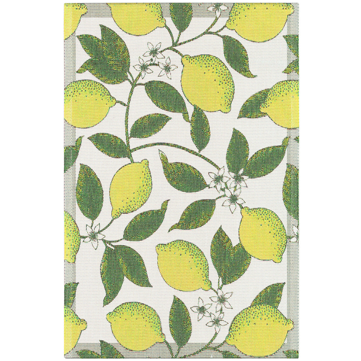 Gult Ekelund viskestykke med Betty Svenssons mønster Citroner, 40 × 60 cm
