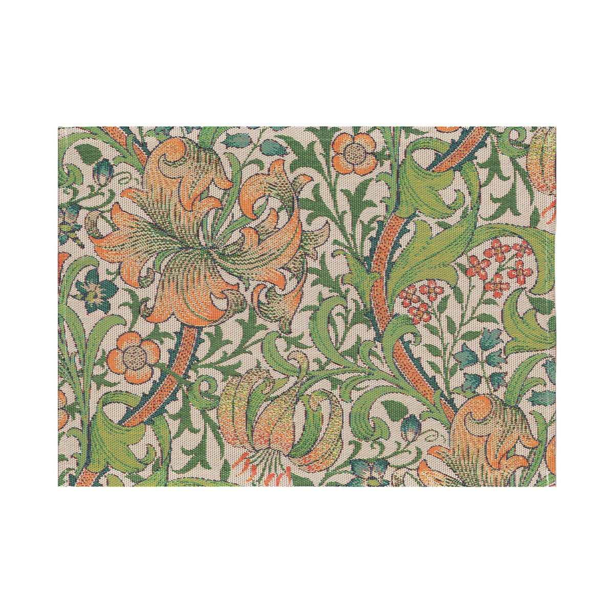 Gul Ekelund Golden Lily dækkeserviet på 35 × 48 cm med William Morris-mønster