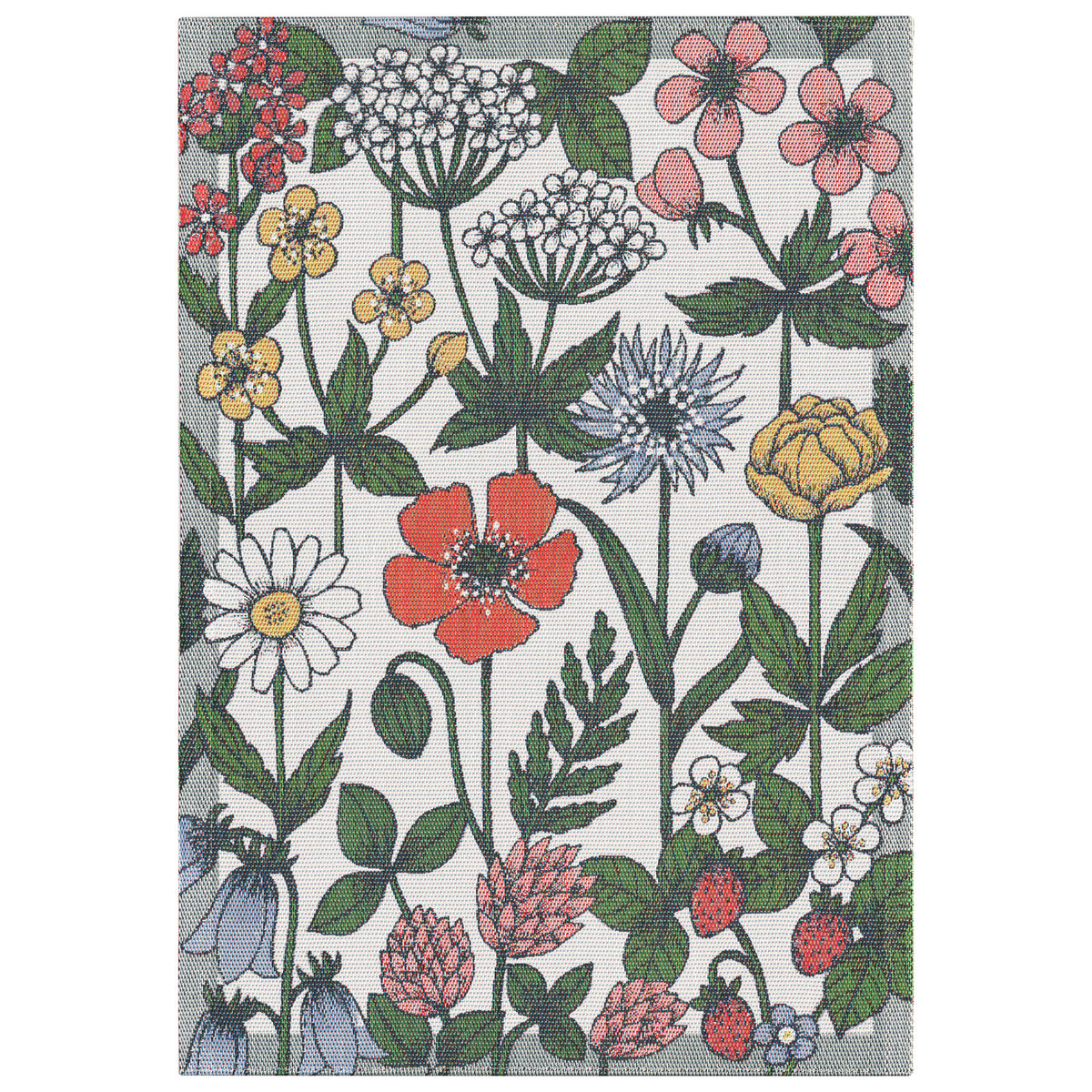 Flerfarvet Ekelund Vildblomster håndklæde med blomstermotiv, 35 x 50 cm