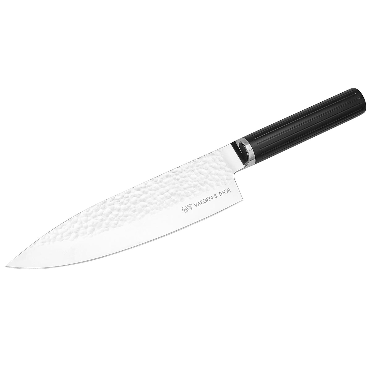 Vargen & Thor Glima Roy Pro kokkekniv, 20 cm, med hamret blad og Glima-håndtag