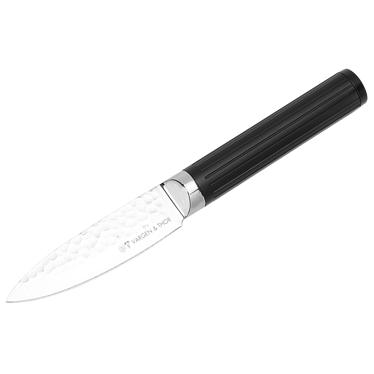 Vargen & Thor Glima grøntsagskniv med 9 cm blad i svensk stål og hamret mønster