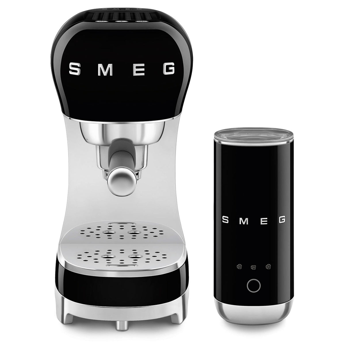 Smeg ECF12BLEU manuel espressomaskine i sort med mælkeskummer