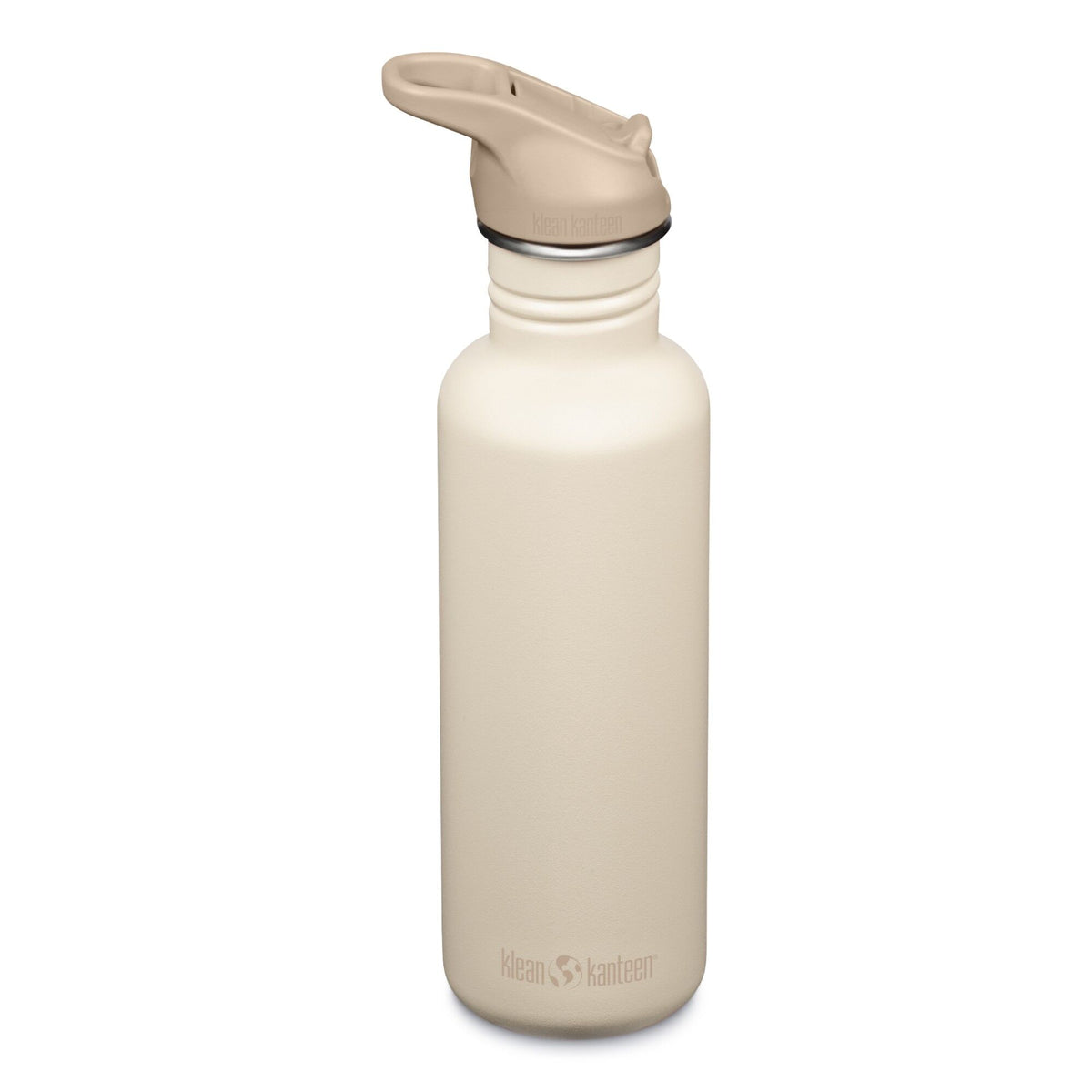 Klean Kanteen Classic flaske 800 ml med sportslåg, white cap gray
