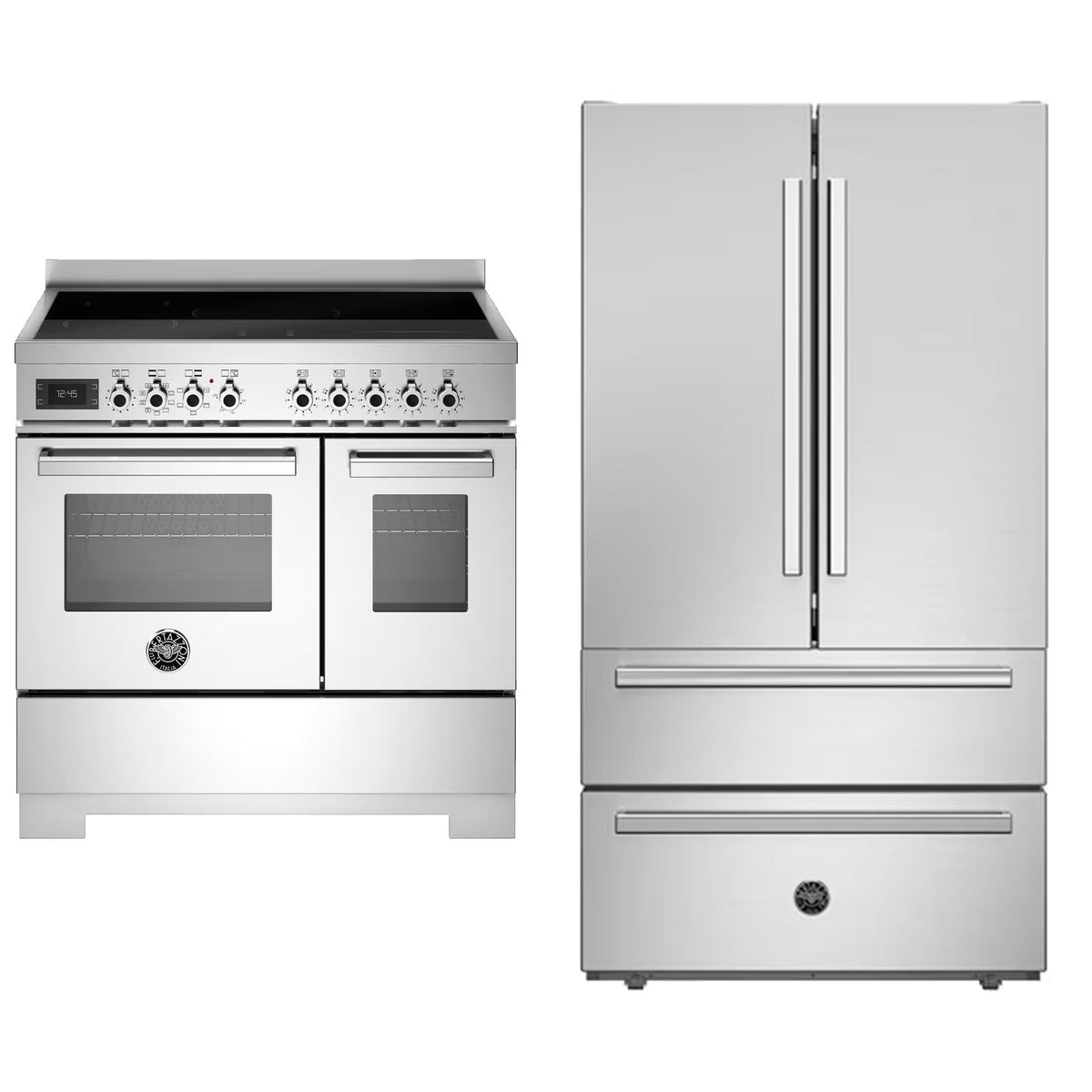 Bertazzoni Professional induktionskomfur og køle-fryseskab i rustfrit stål
