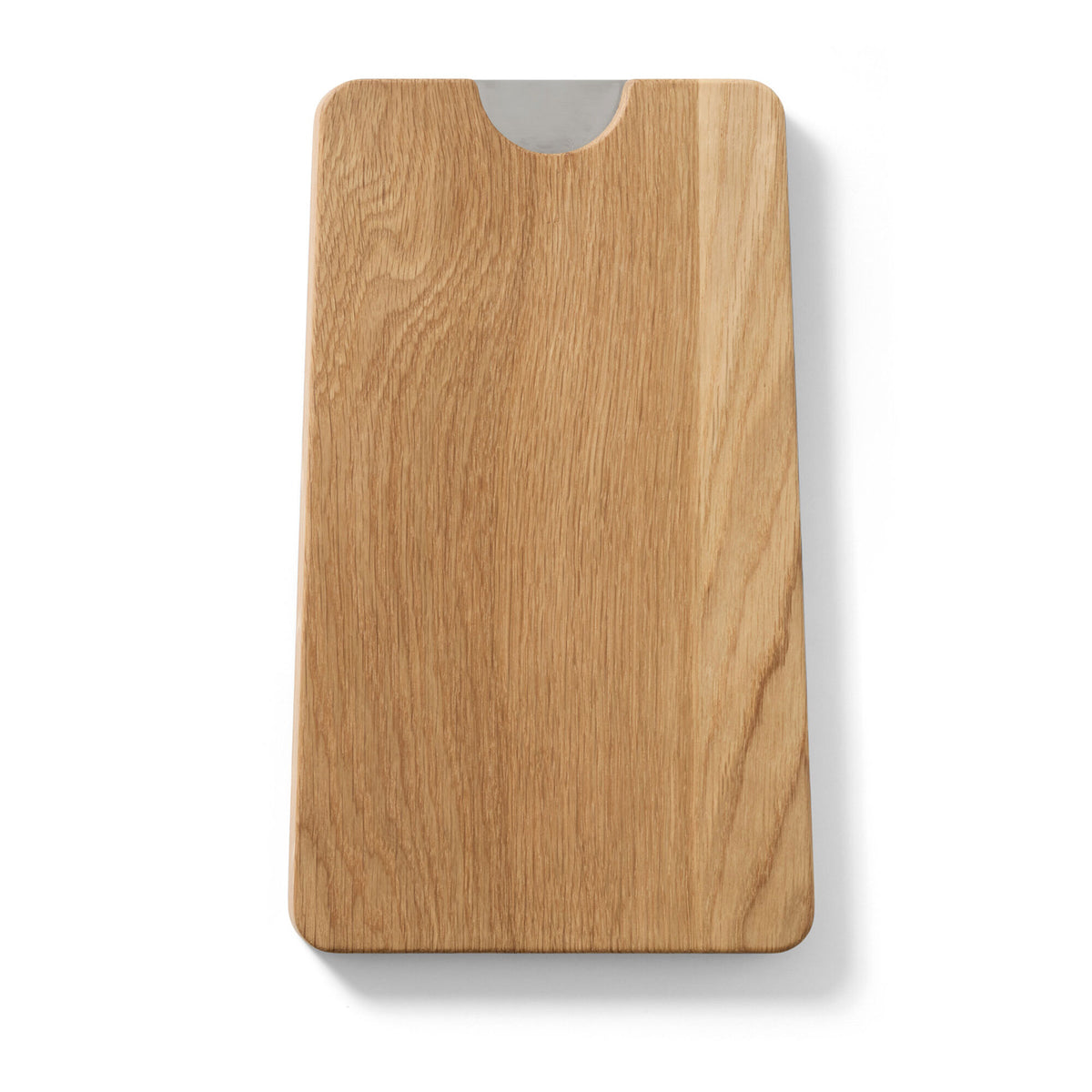 Crushgrind Champagne skærebræt small i eg med stålhåndtag, 31 × 18 cm