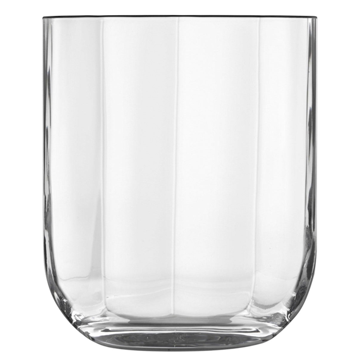 Fire klare Jazz whiskyglas på 35 cl med dybe riller fra Luigi Bormioli