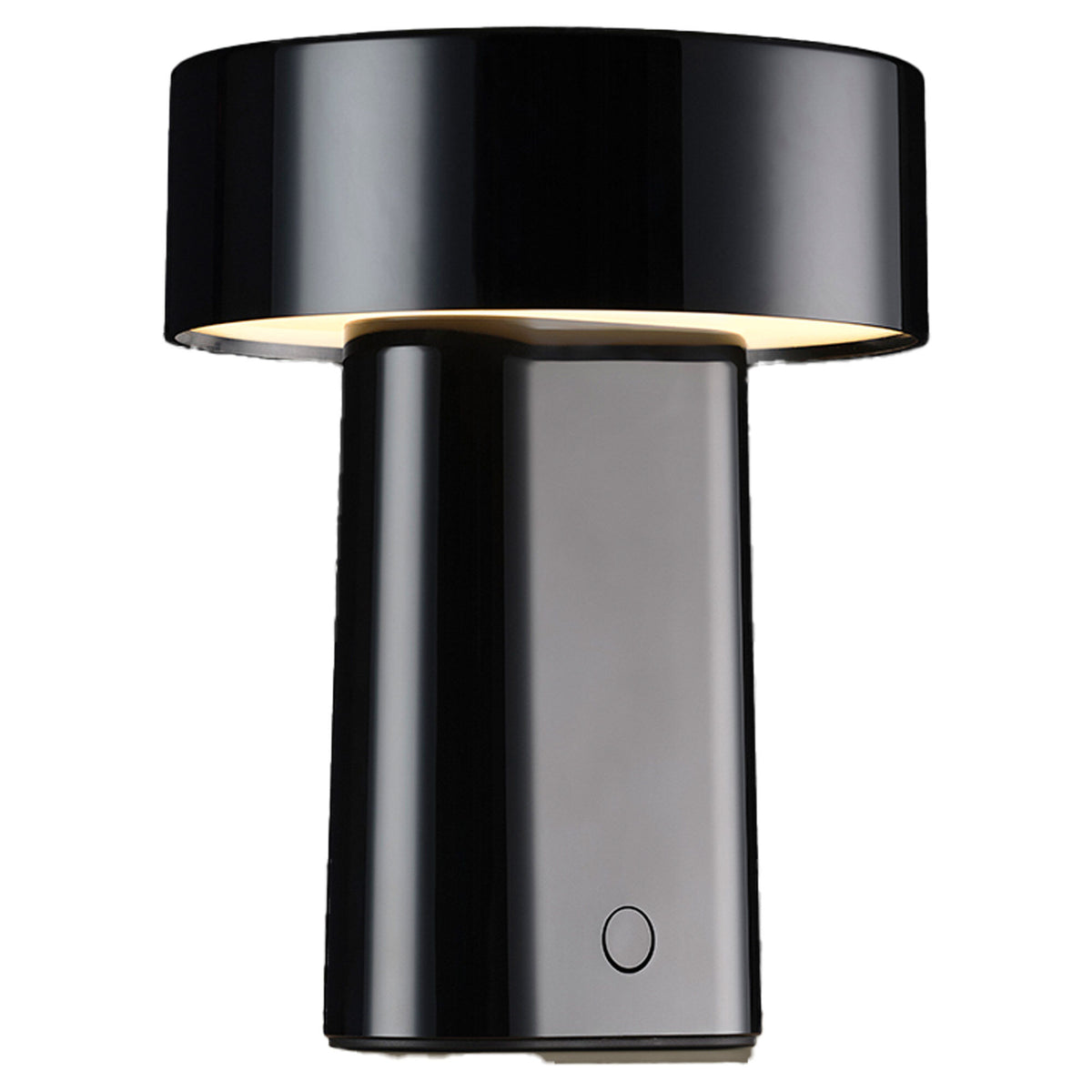Zone Oblong lampe i sort med blank overflade og geometrisk form