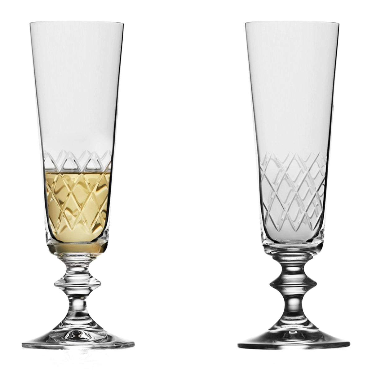 To Lyngby Glas Eaton champagneglas med diamantmønster, 16 cl