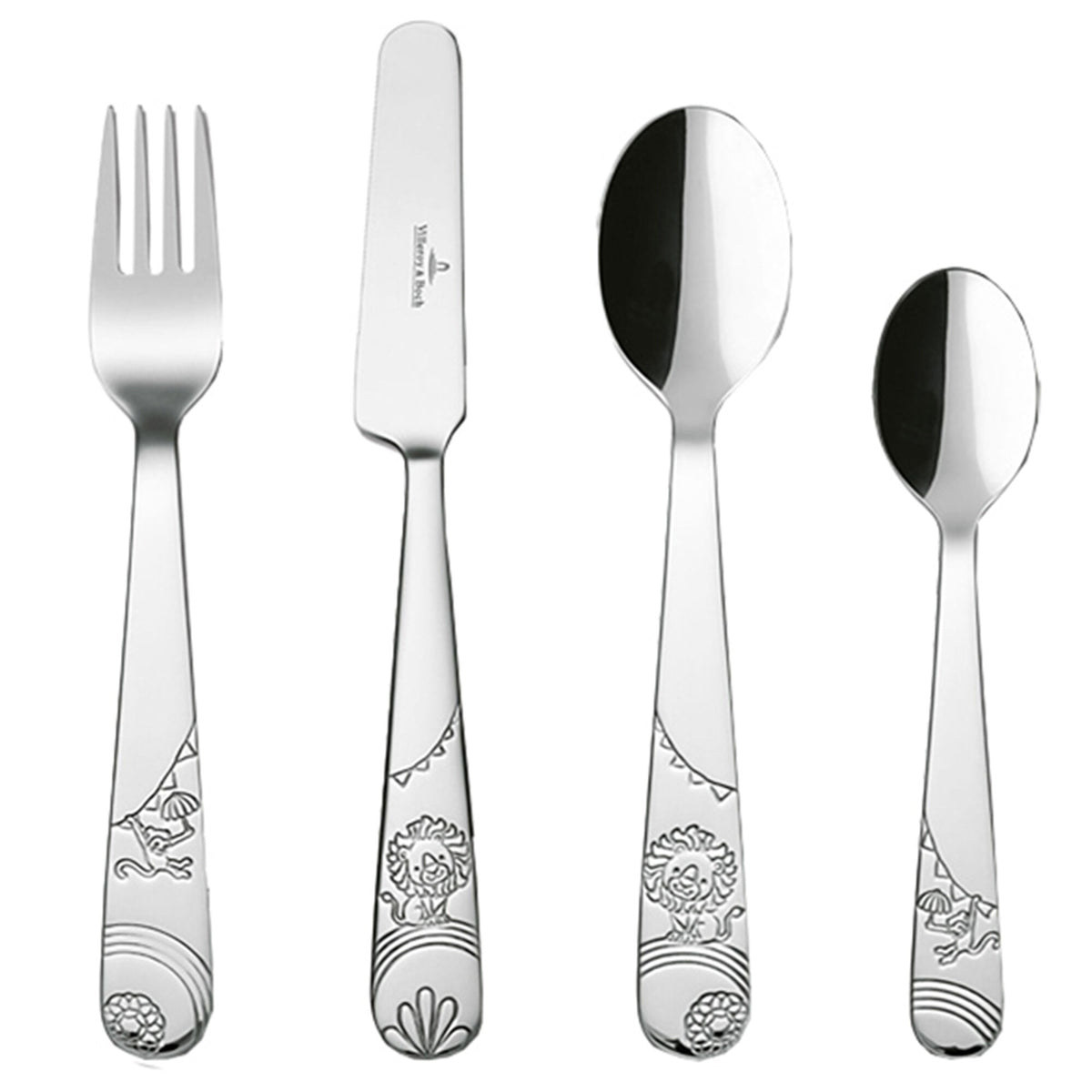 Villeroy & Boch Lion børnebestiksæt i rustfrit stål med løvemotiv