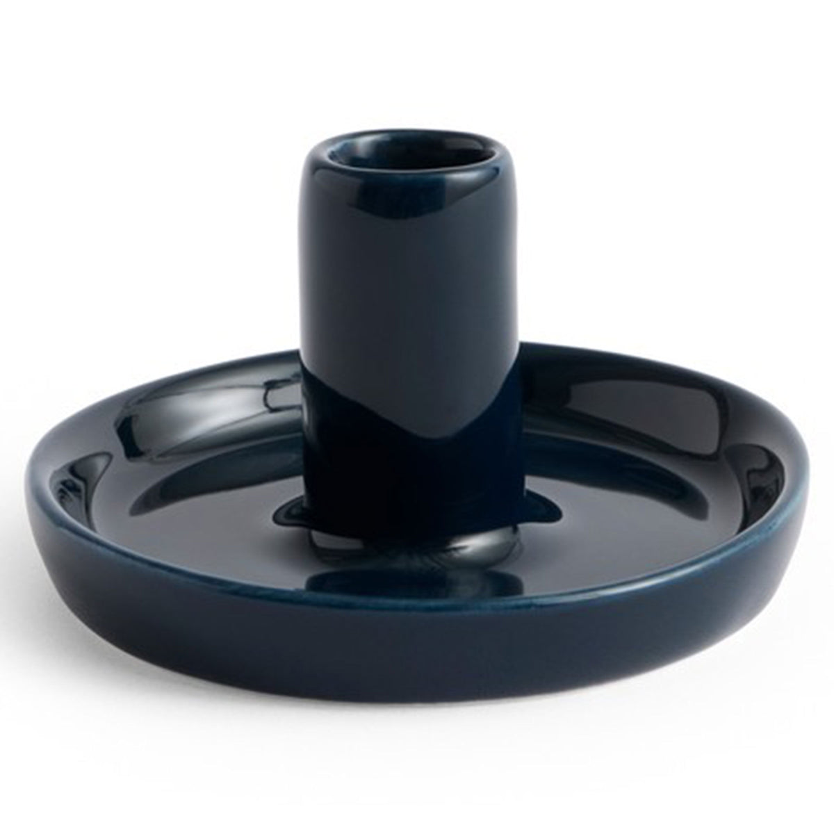 Hay Disc lysestage XS i glaseret lertøj, farven midnight blue