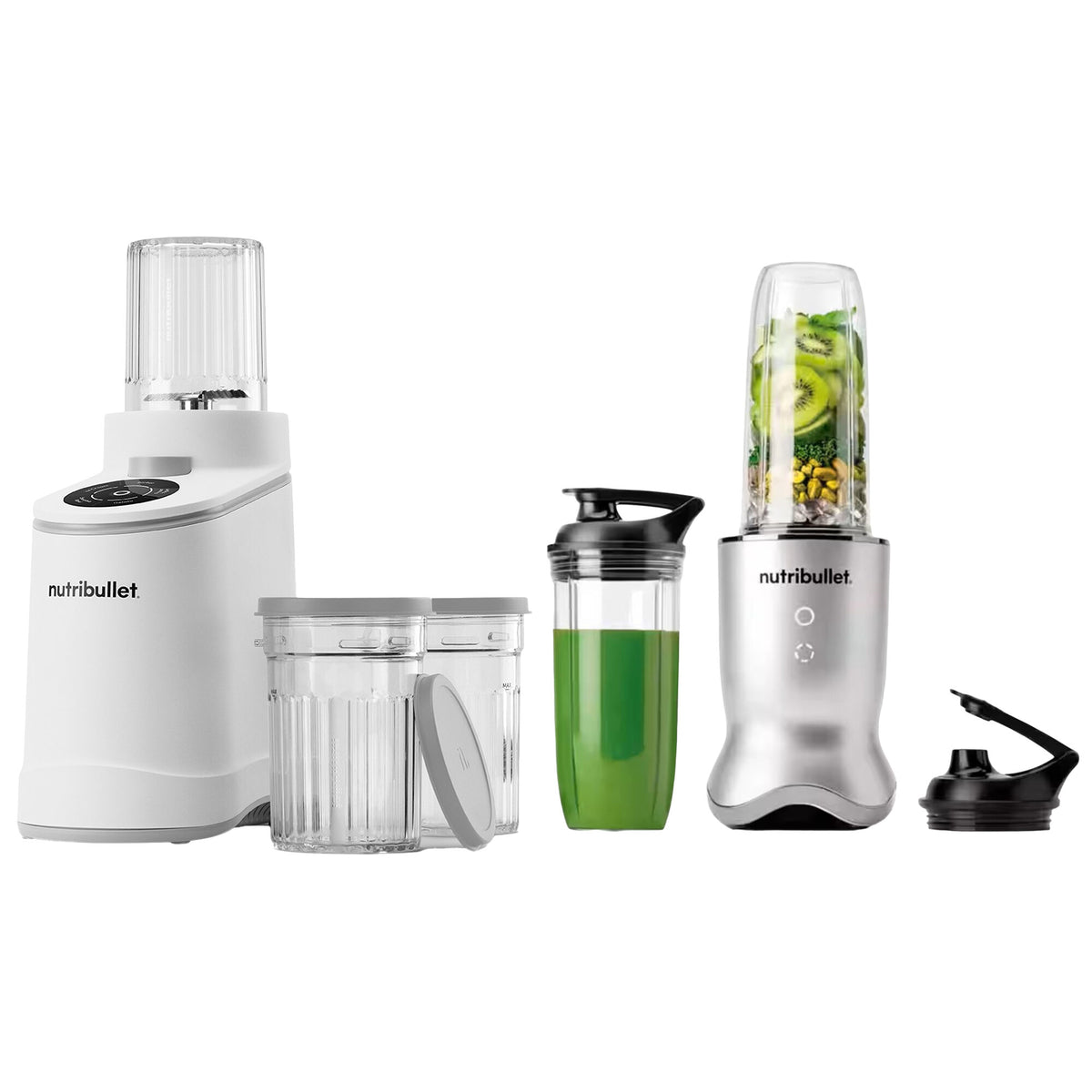 Nutribullet Chill NBD0503W ismaskine og Ultra NB1206S personal blender, hvid og sølv