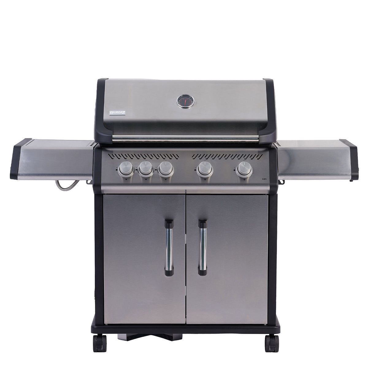 Bluegaz X401 gasgrill i sort med rummelig arbejdsflade