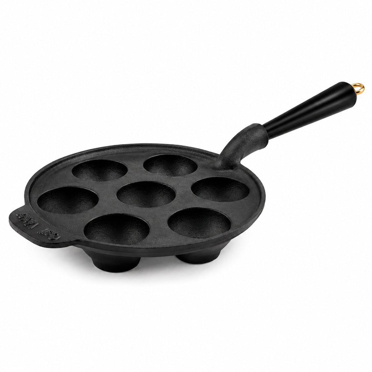 Æbleskivepande i støbejern fra Carl Victor, Gold, 21 cm