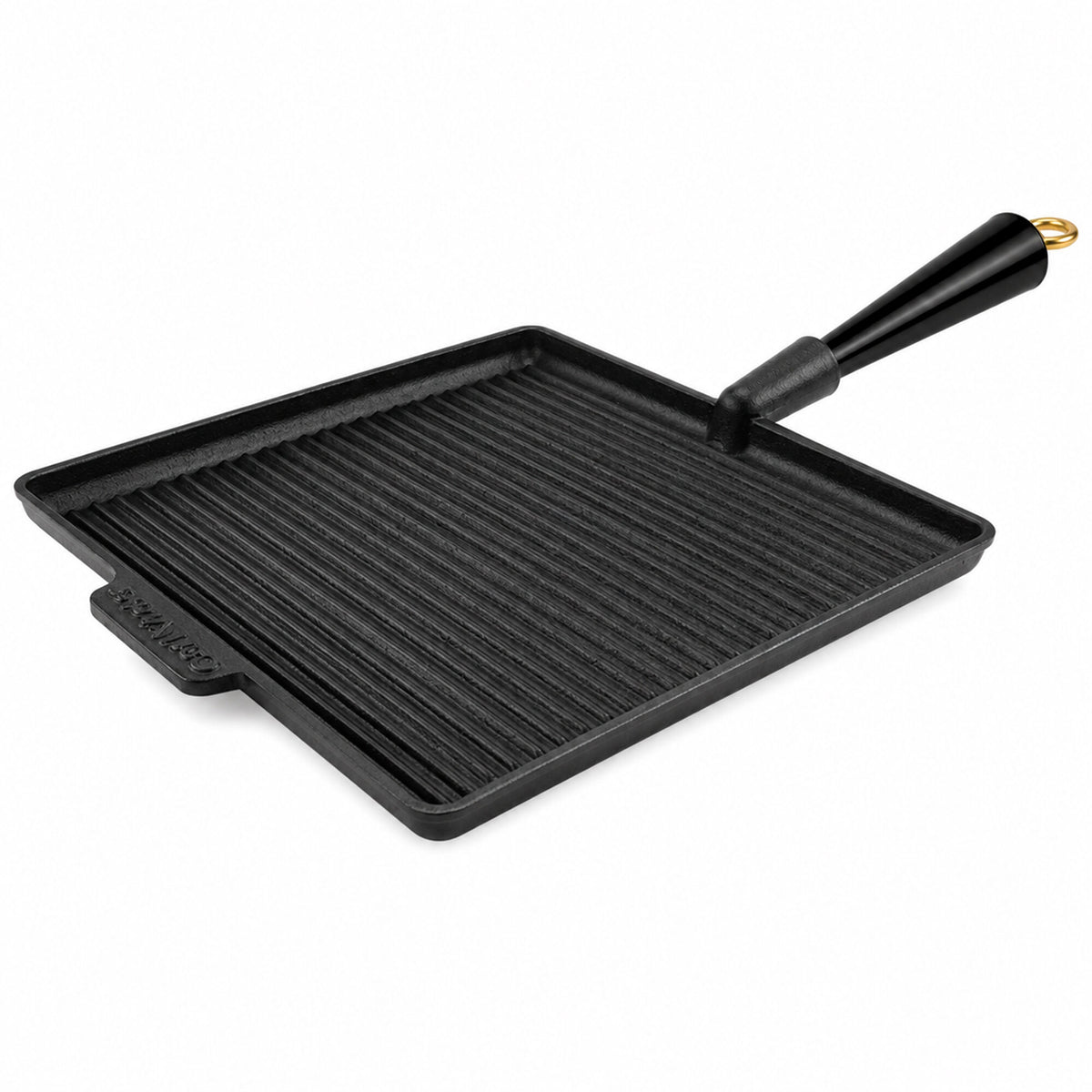 Firkantet grillpande i støbejern fra Carl Victor Gold, 28 x 28 cm