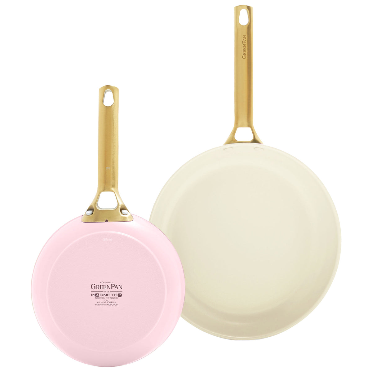 GreenPan Padova stegepandesæt i blush pink med pander på 20 og 26 cm