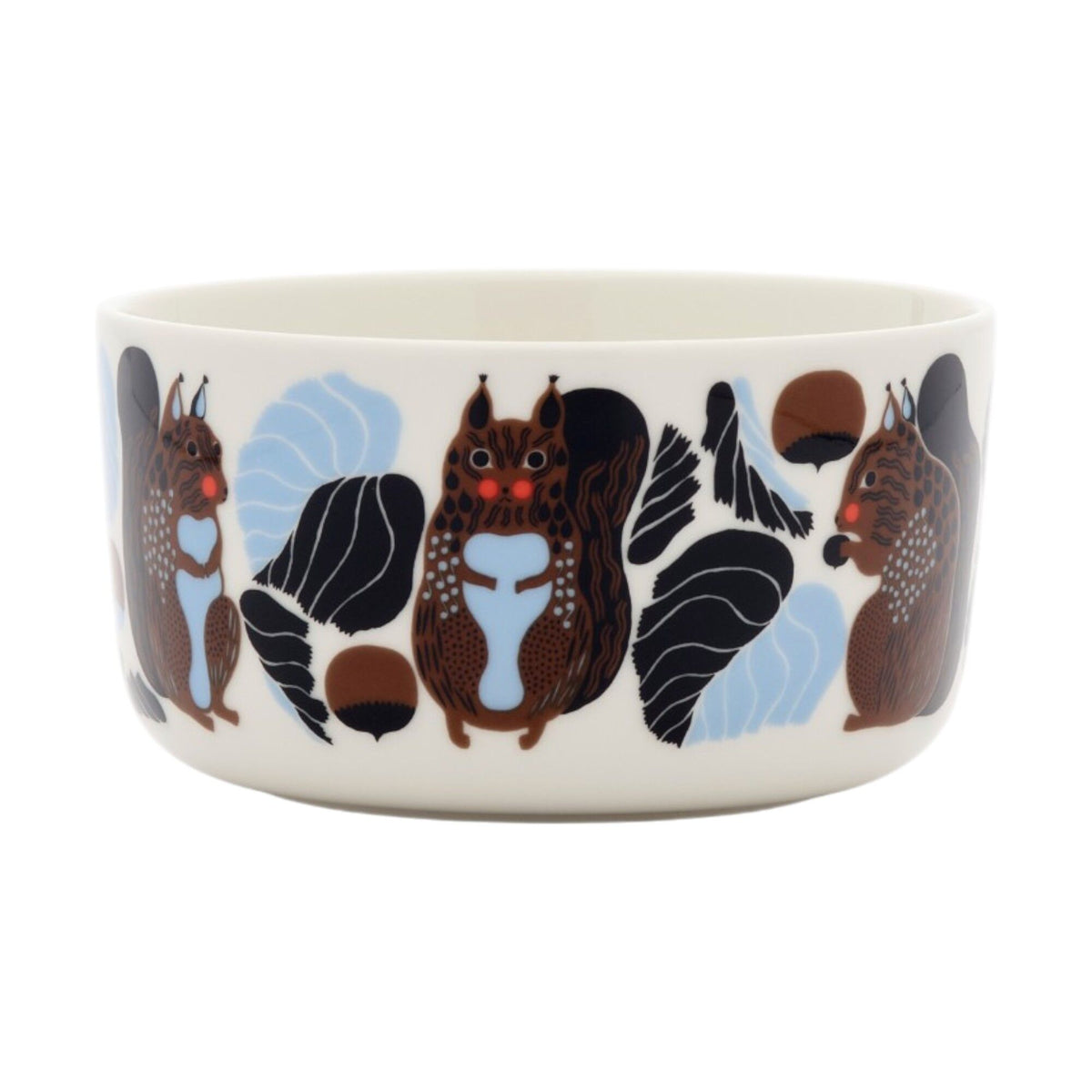 Marimekko Kurre skål på 5 dl med mønster i hvid, brun, sort og lyseblå