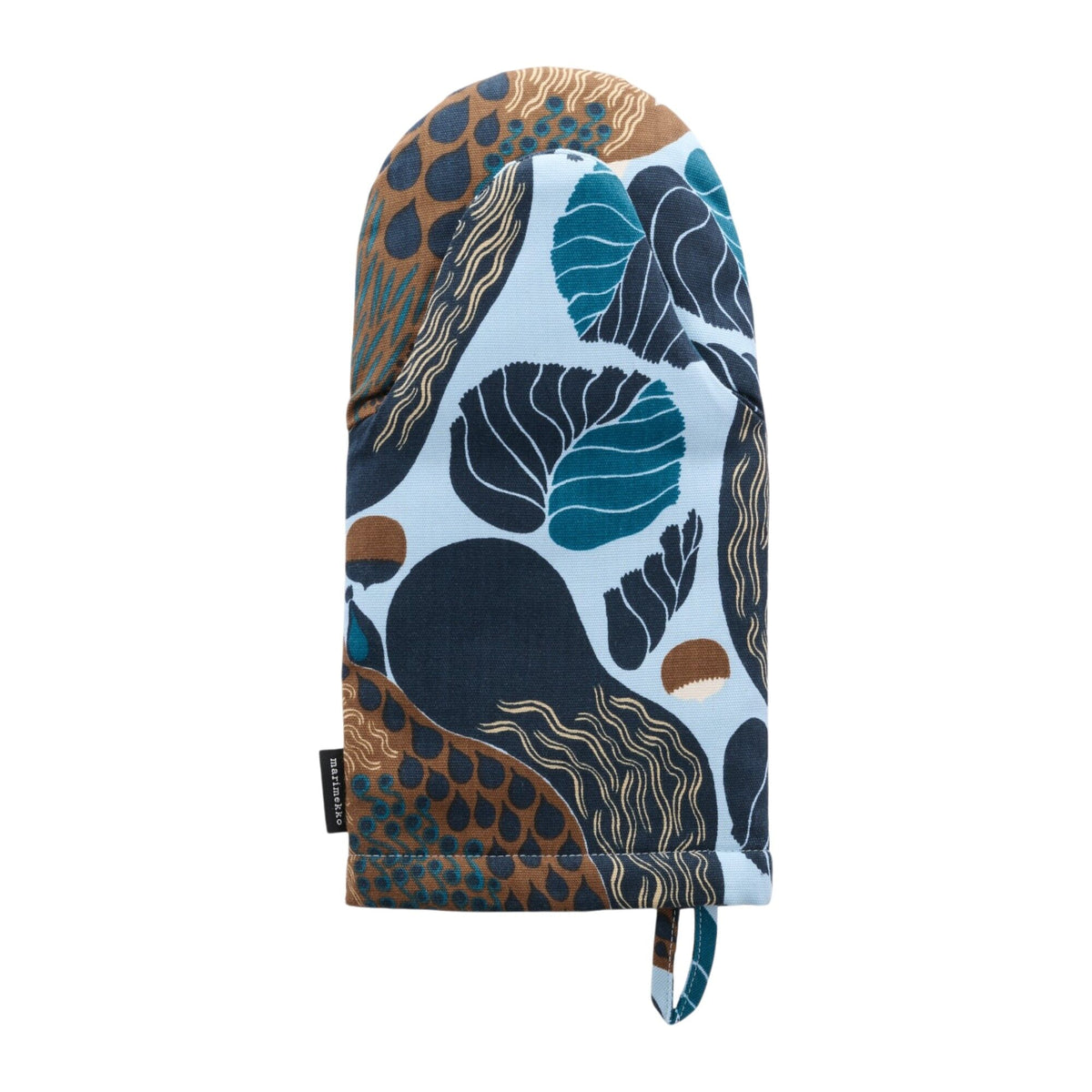 Marimekko Pieni Kurre ovnvante i lyseblå og multifarvet egernmønster