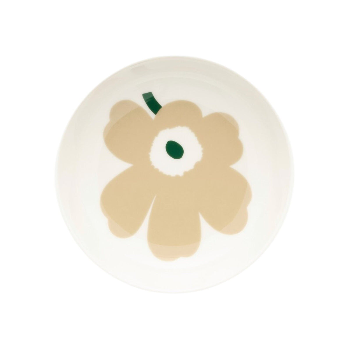 Marimekko Unikko skål på 13 cm med blomsterprint i beige, hvid, sand og mørkegrøn