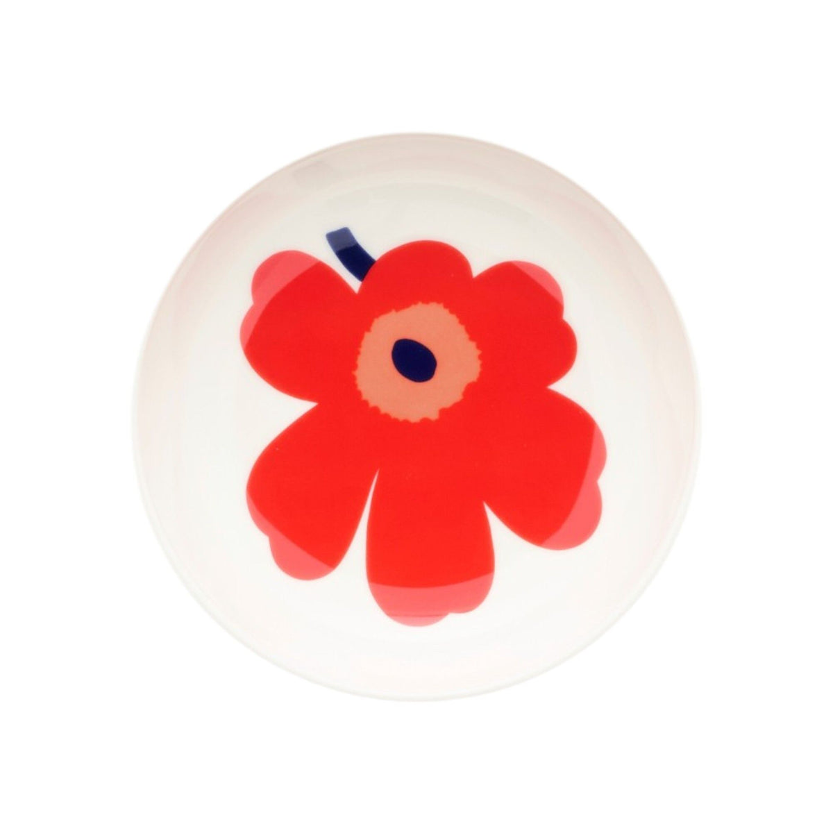 Marimekko Unikko skål, 13 cm, med blomstermønster i hvid, rød og blå
