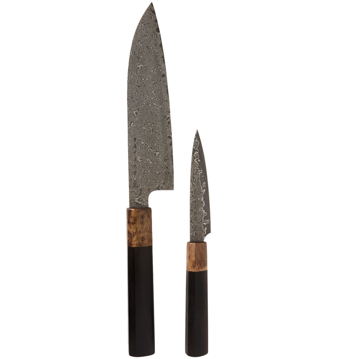 Satake OMO knivsæt med Bunka Petty-kniv på 9 cm og santokukniv på 17 cm