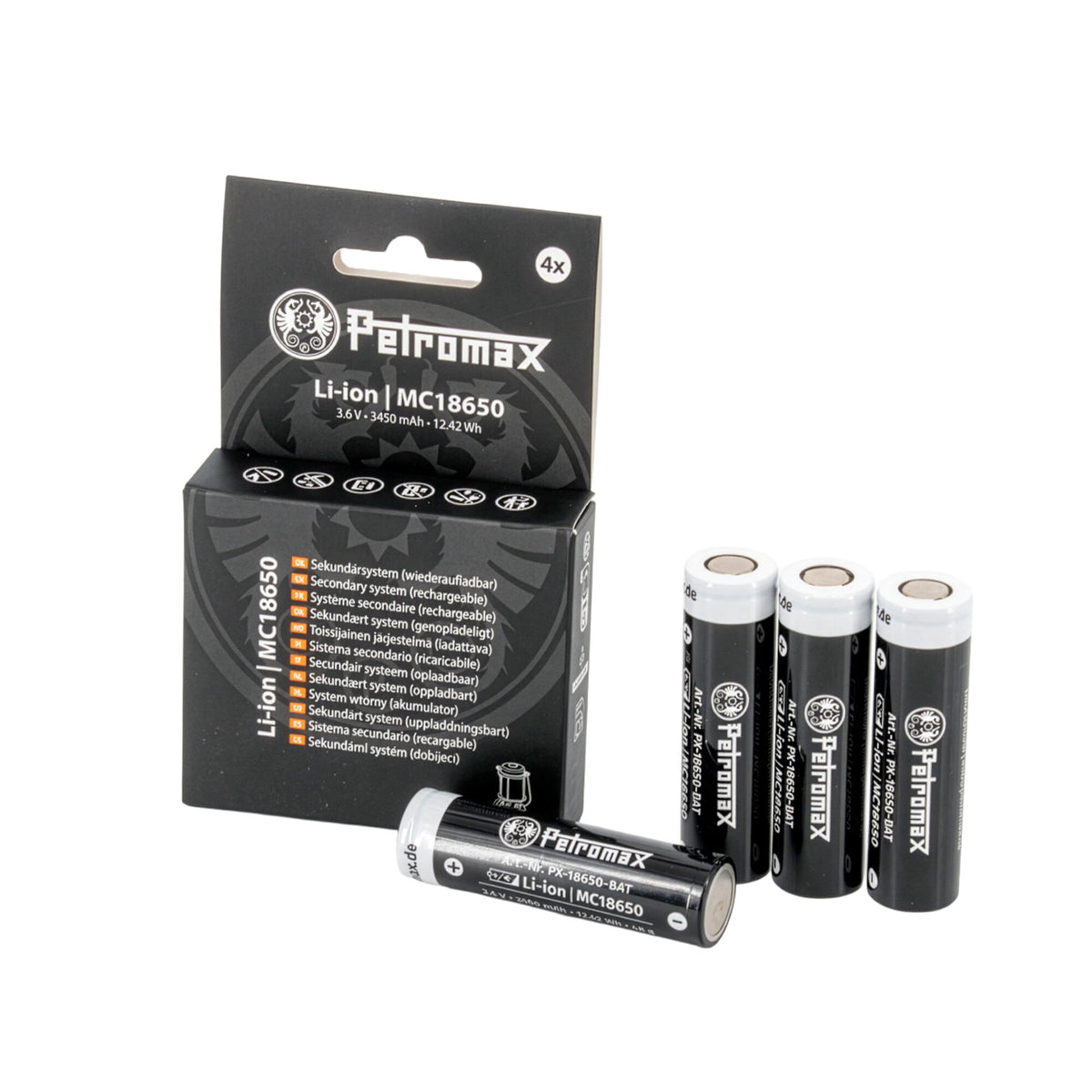 Fire Petromax genopladelige 18650 lithium-ion-batterier til lanterner