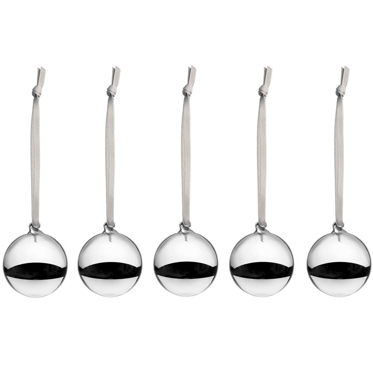 Fem Iittala glaskugler på 40 mm med spejlblank overflade