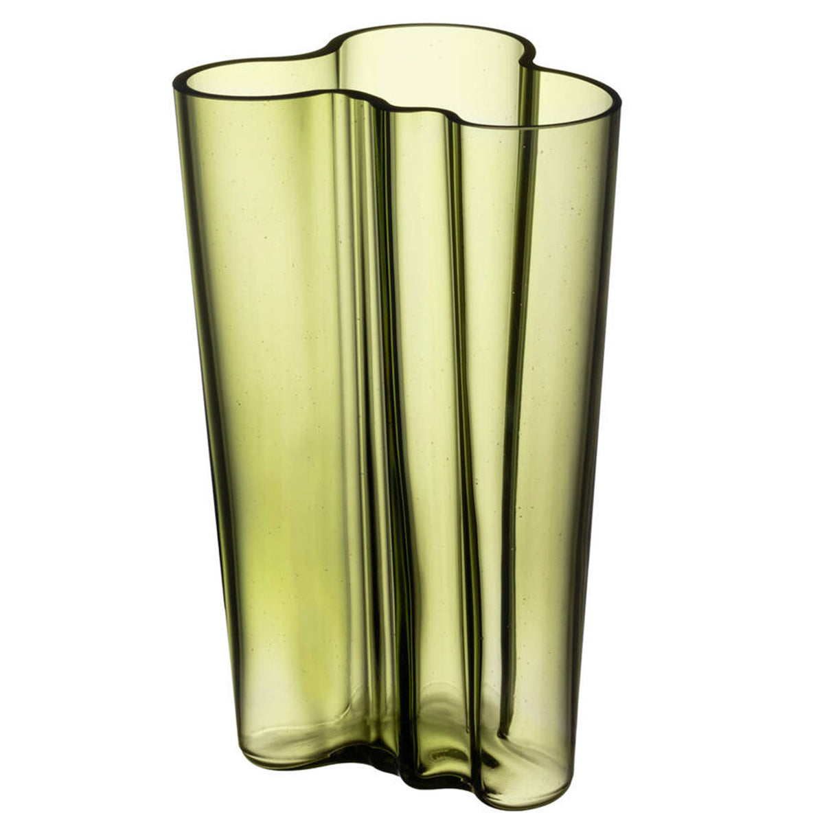 Iittala Aalto vase på 20 cm i grøn med bølgende, organiske linjer