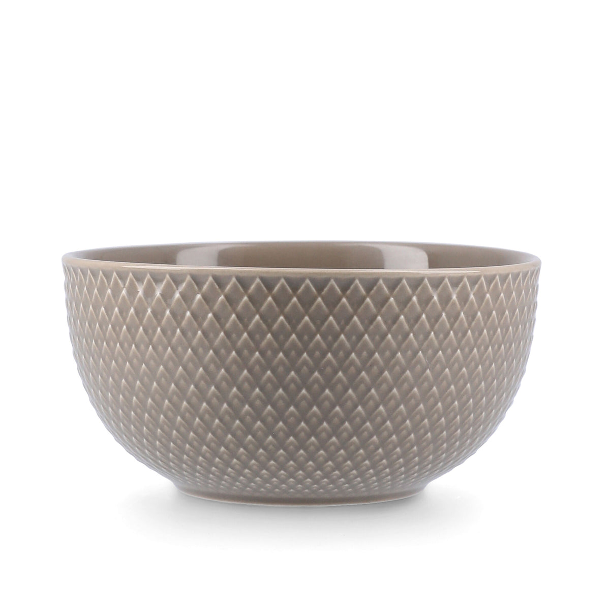 Lysebrun Lyngby Porcelæn Rhombe Earth skål i clay, Ø13 cm