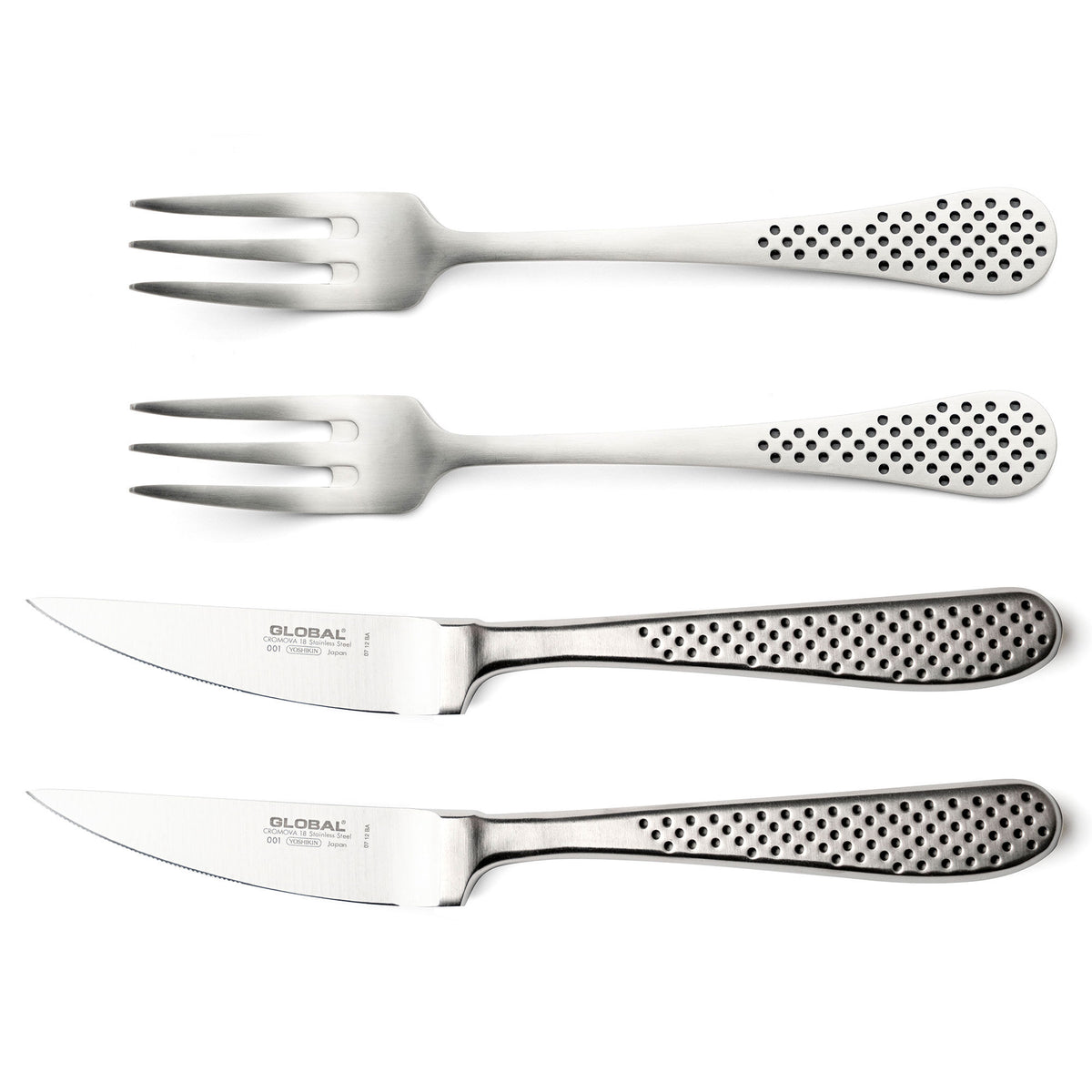 Global bestiksæt med to gafler og to steakknive