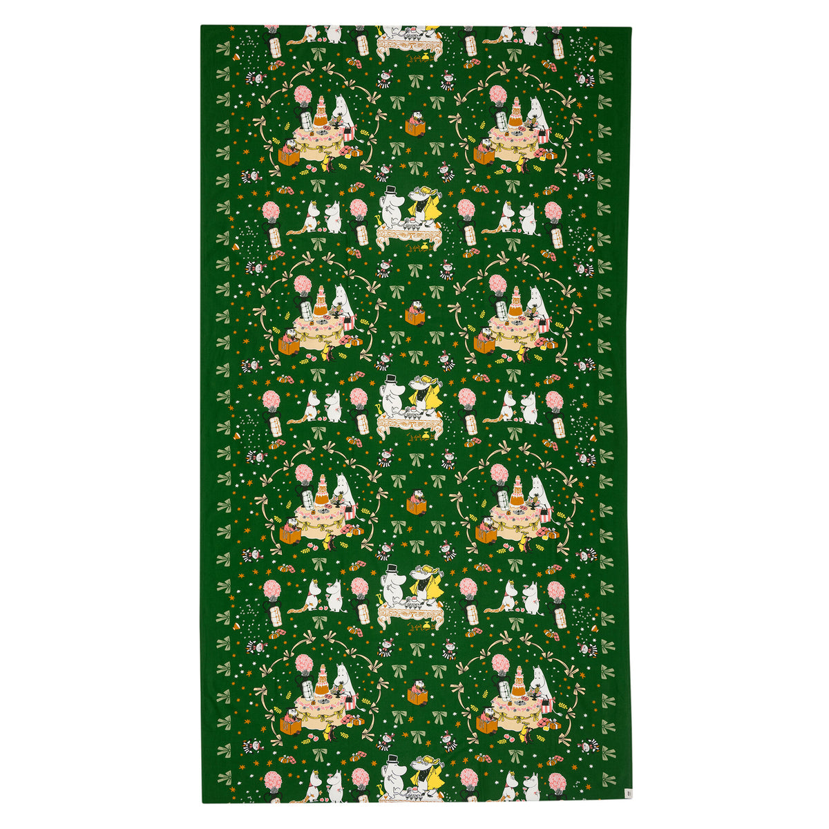 Moomin Arabia flerfarvet Mumi dug, 250 x 140 cm, med Mumitroldene