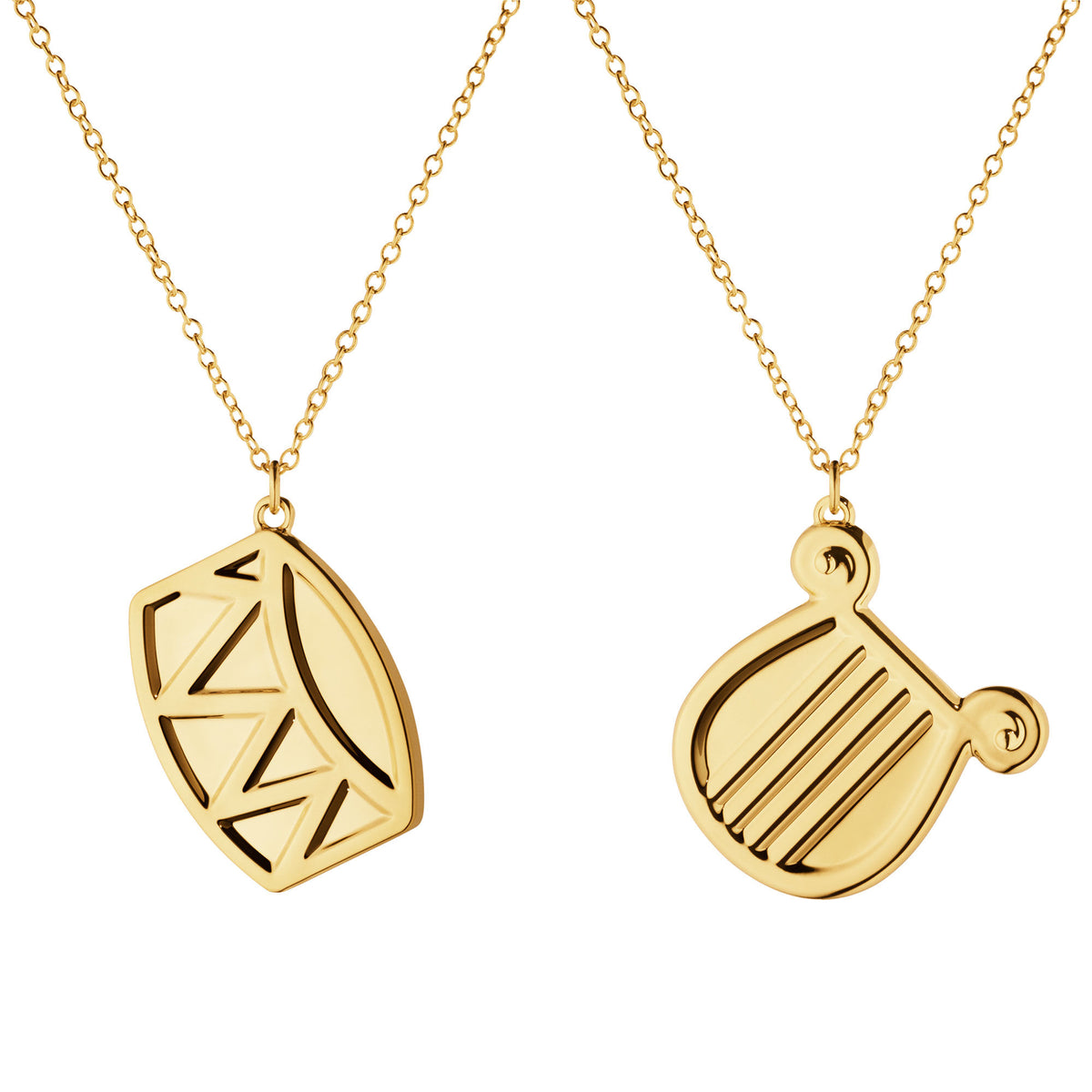 Georg Jensen Classic Christmas 2026 julepyntsæt med to hængende dekorationer i guld