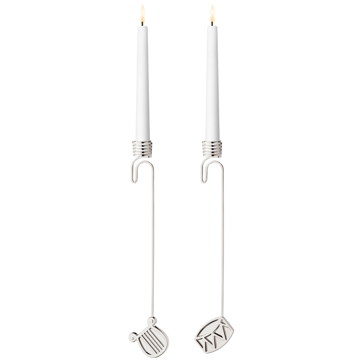 Georg Jensen Classic Christmas 2026 sæt med lysestager i palladium til juletræet