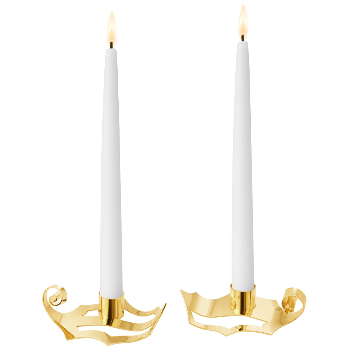 To guldfarvede lysestager fra Georg Jensen Classic Christmas 2026
