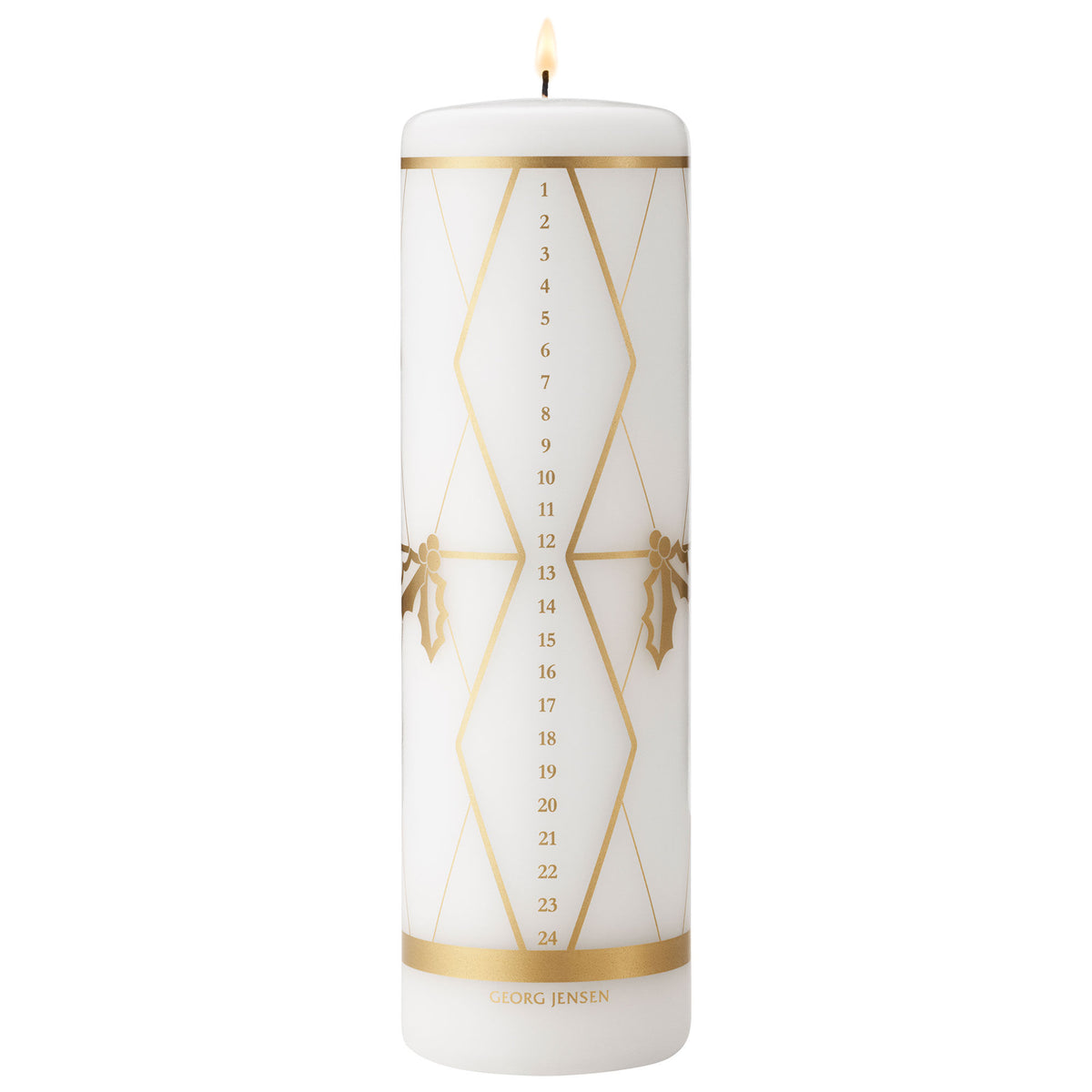 Georg Jensen Classic Christmas 2026 kalenderlys med guldtryk