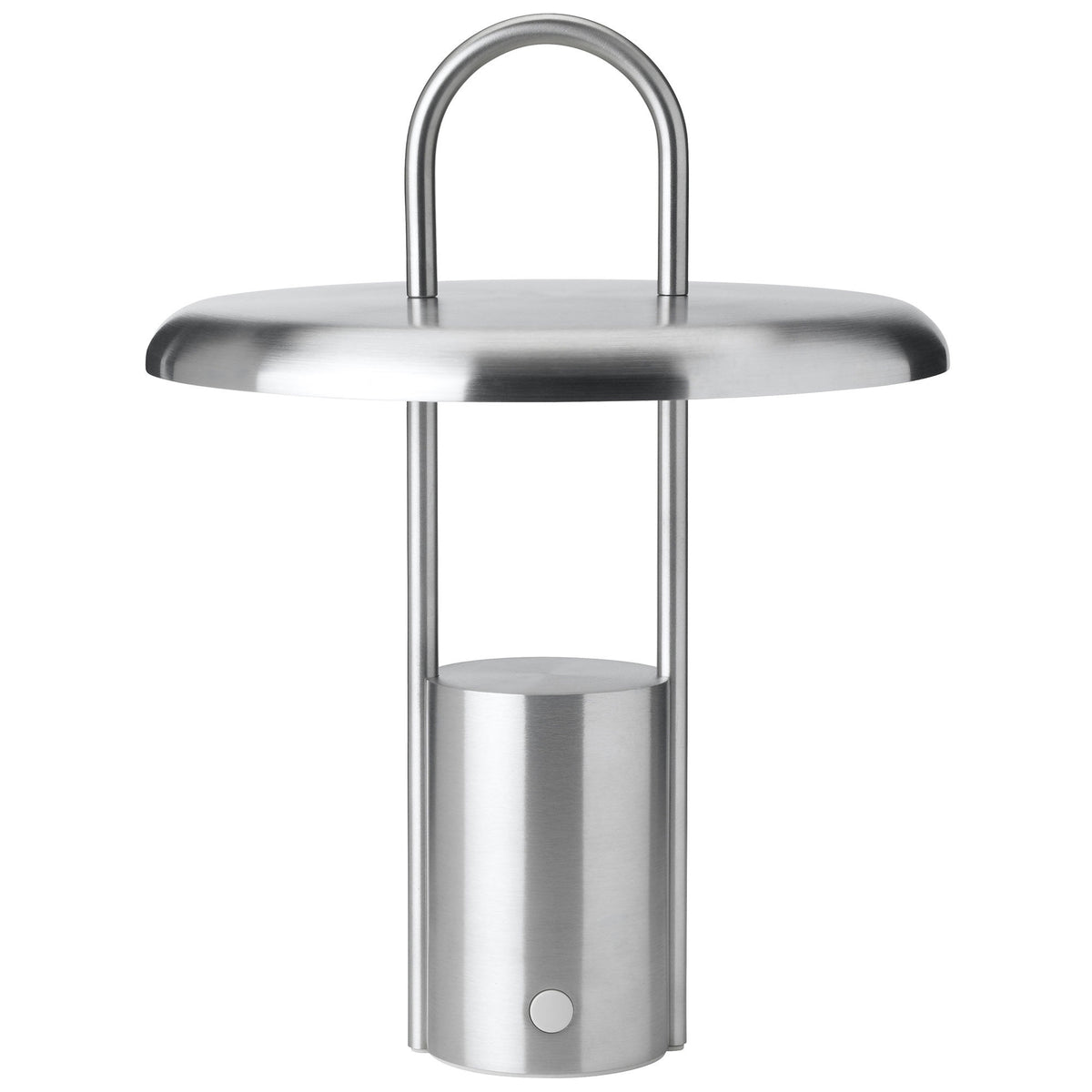 Stelton Pier transportabel LED-lampe i børstet stål, 25 cm