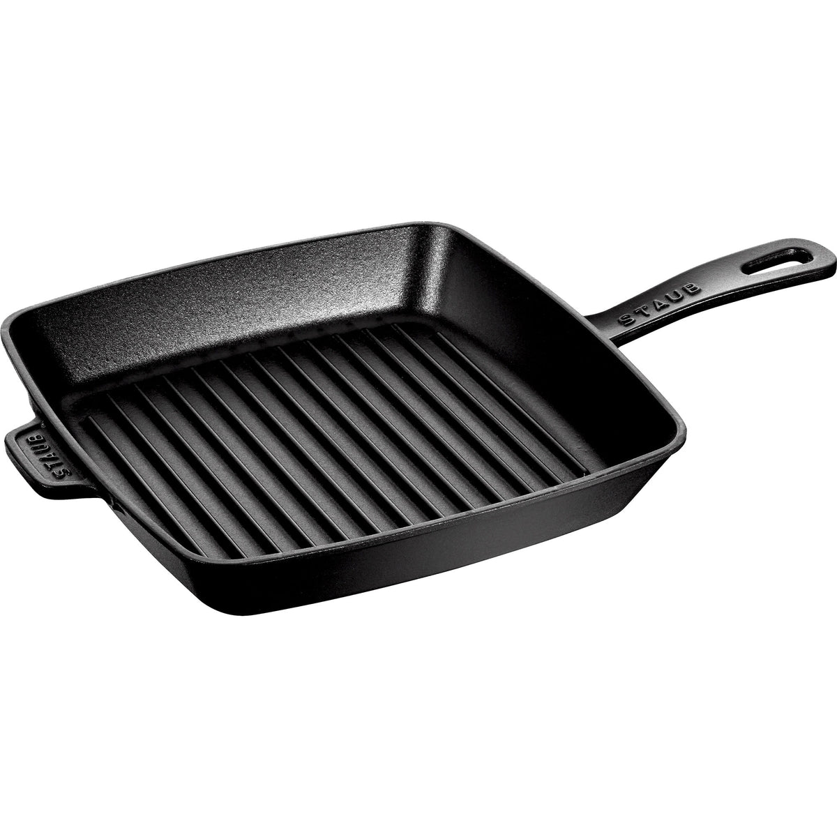 Sort kvadratisk grillpande i støbejern fra Staub, American Grill, 30 x 30 cm