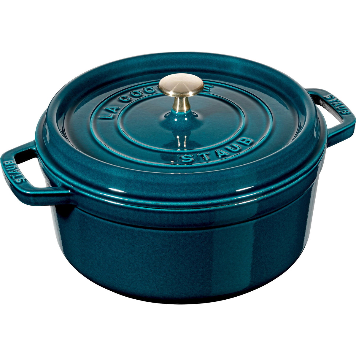 Rund Staub La Cocotte støbejernsgryde 24 cm i farven La Mer