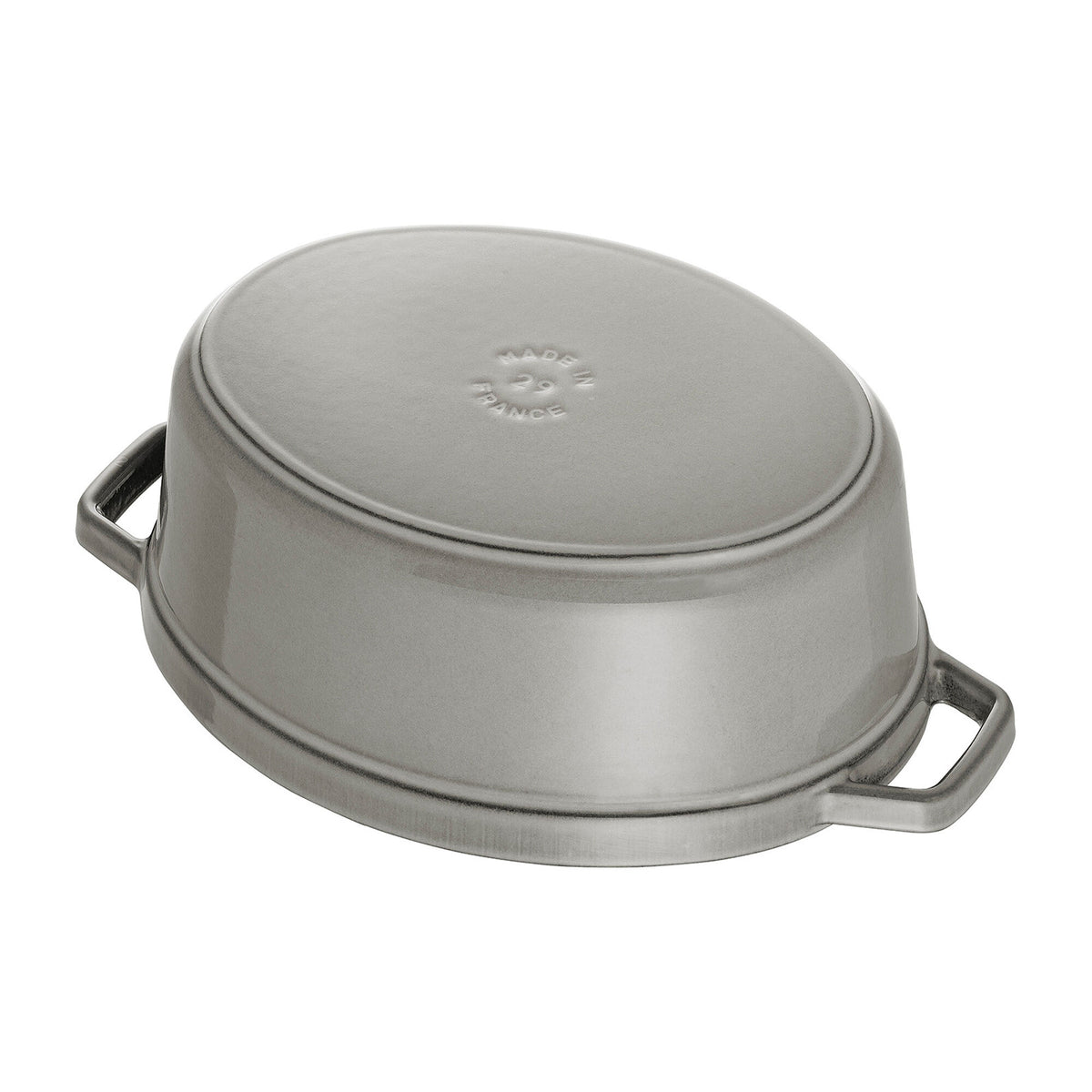 Staub La Cocotte oval støbejernsgryde i grafitgrå, 17 cm