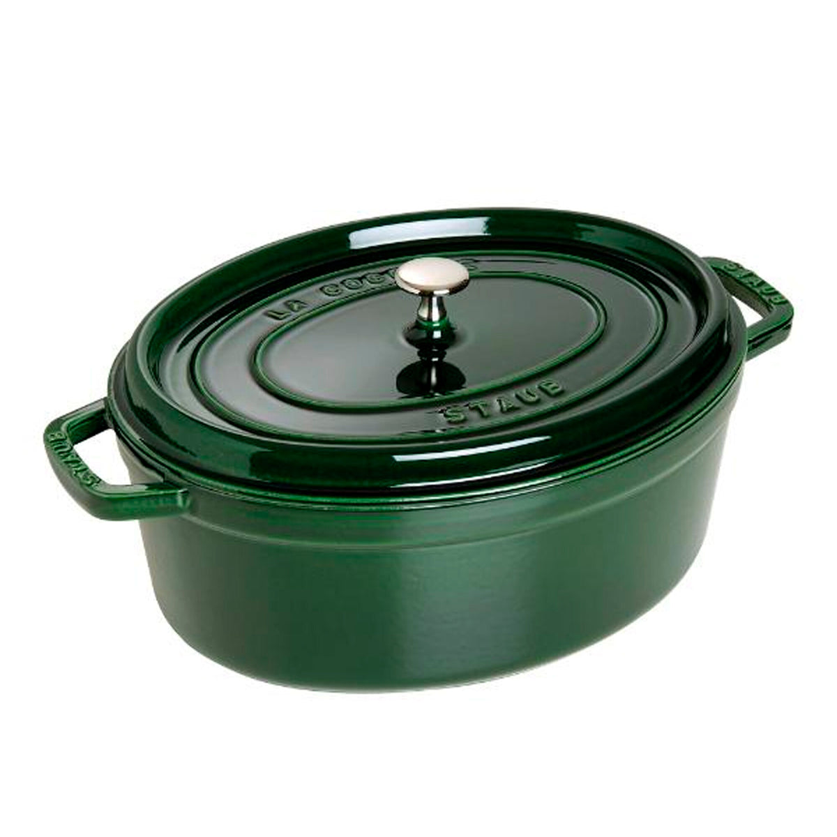 Staub La Cocotte oval støbejernsgryde i basilikagrøn, 33 cm og 6,7 liter