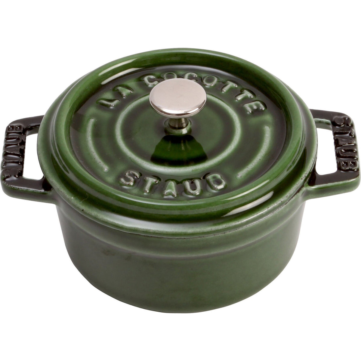 Grøn Staub La Cocotte minigryde i støbejern, 10 cm