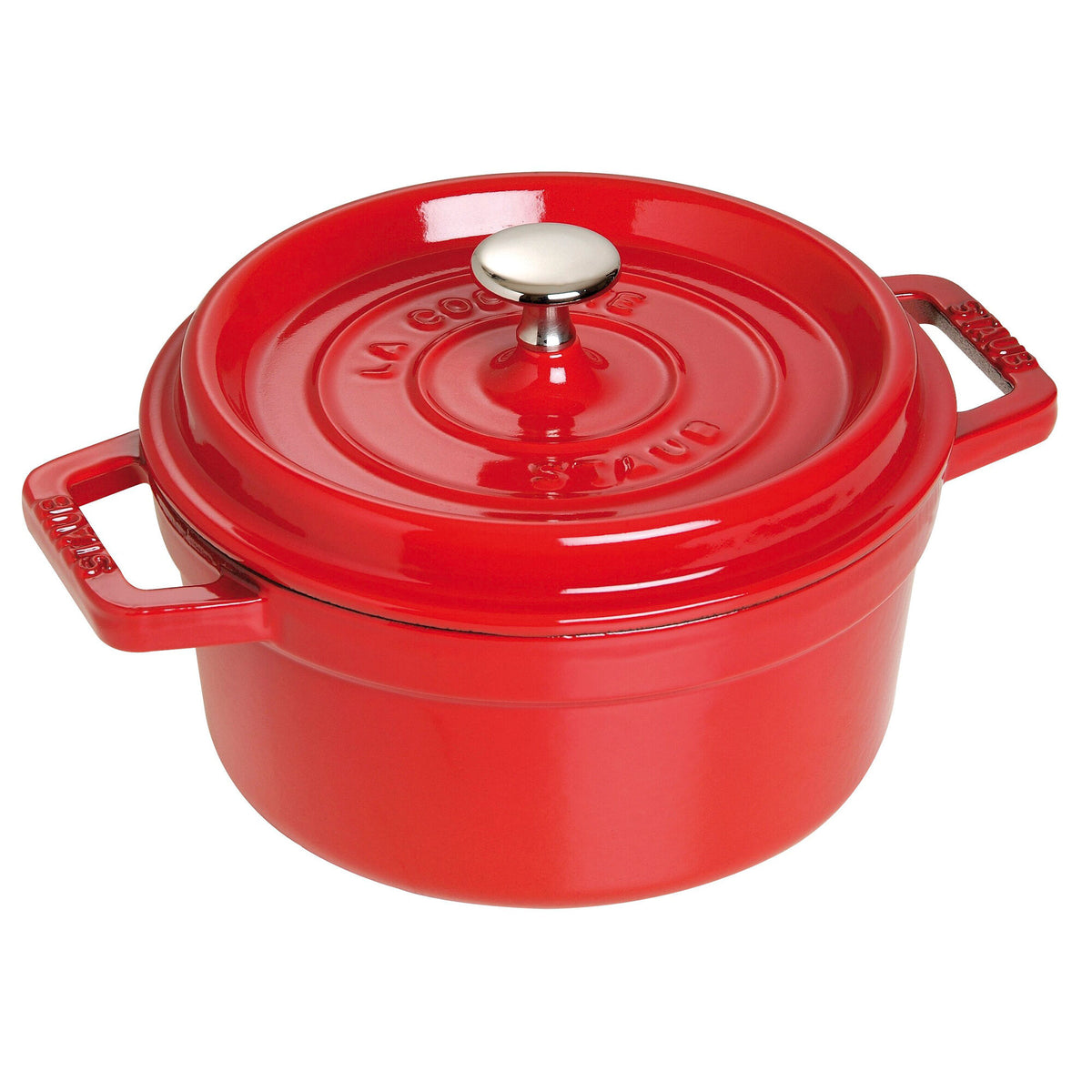 Rund Staub La Cocotte støbejernsgryde på 18 cm i kirsebærrød