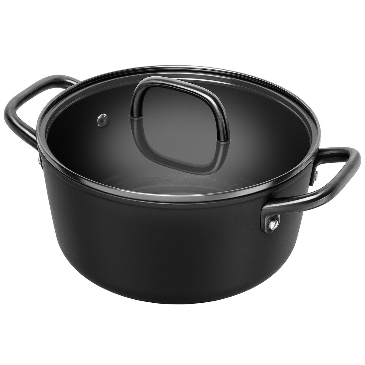 Sort Zwilling Milano gryde med glaslåg, 24 cm i diameter