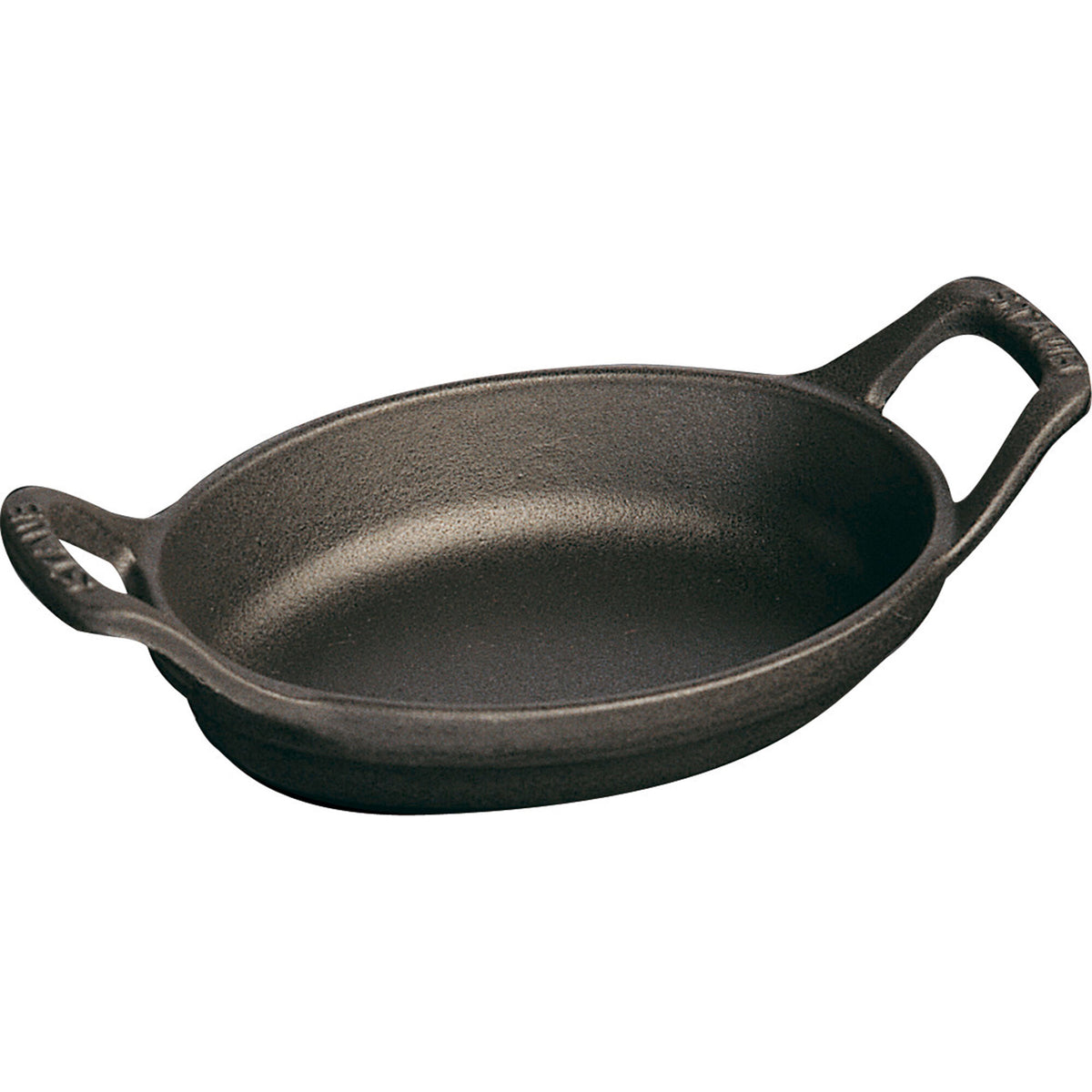Sort Staub ovnfast støbejernsform på 37 cm med to håndtag